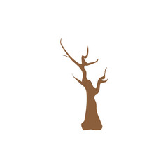 Minimalist Brown Bare Tree Silhouette