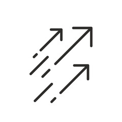 move higher icon, arrows forward, arrow move, direction linear vector illustration eps10