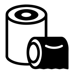 Tissue Roll Toilet Paper Icon Vector Simple Minimal Design