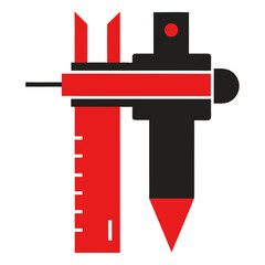 Vernier Calipers Icon Vector Design Precision Measurement Tool Illustration