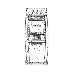 deposit atm machine sketch hand drawn vector