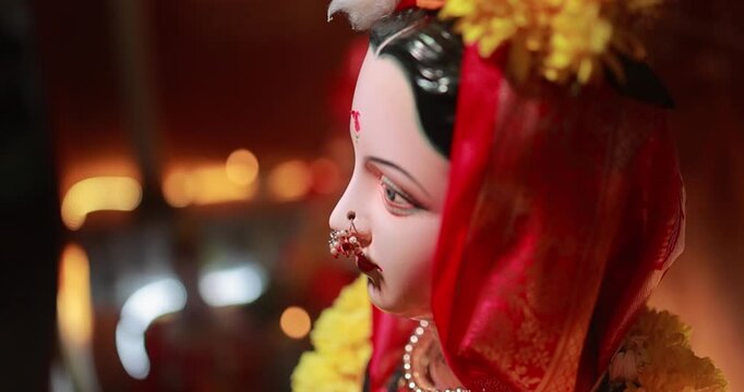 Decoration of Goddess Gauri pujan