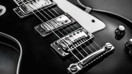 Electric guitar closeup black instrument