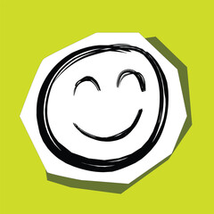 smile emoji emoticon on papercut