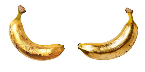 Golden Banana isolated on transparent background