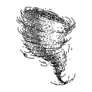 twister tornado sketch hand drawn vector