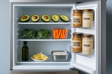 Organized fridge essentials showcase healthy eating and meal prep ideas