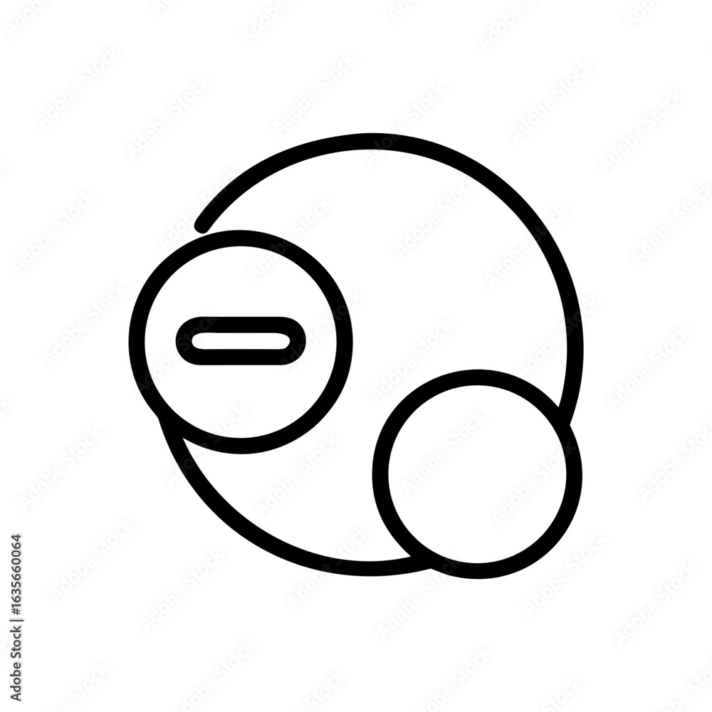 Poster illustration of three circles connected with a horizontal line inside one of the circles design elem
