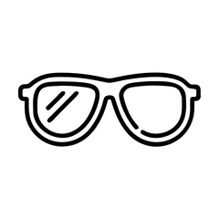 Fototapeta premium Illustration of sunglasses with thick black frames and tinted lenses on a white background style icon
