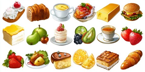 Sweet Treats & Savory Bites: Food Illustrations