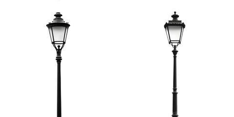 Black Street Lamp isolated on transparent background