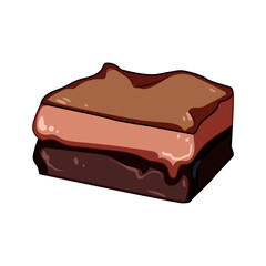 chocolate brownie cartoon vector illustration