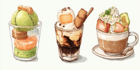 Delicious Dessert Parfaits & Drinks