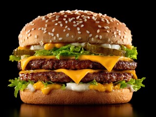 Double Cheeseburger: Melted Cheese, Sesame Bun