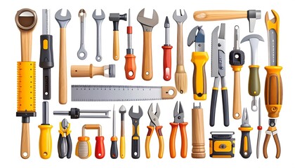 Assorted construction tools
