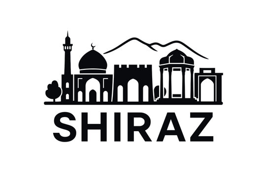 Shiraz city skyline with iconic buildings and landmarks