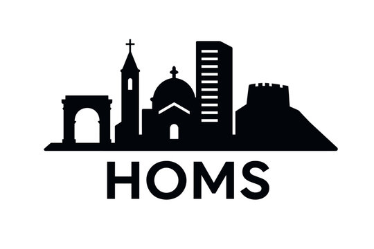 Homs city skyline with iconic buildings and landmarks