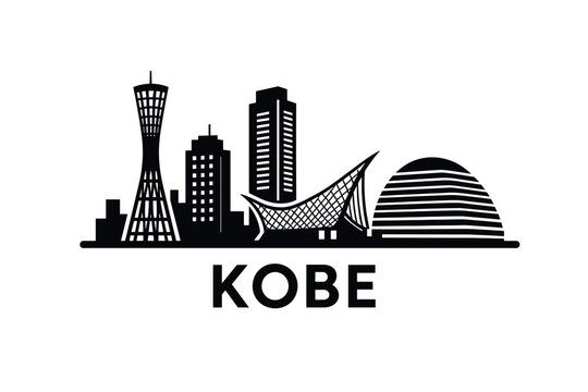 Kobe city skyline with iconic buildings and landmarks