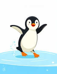 penguin on ice
