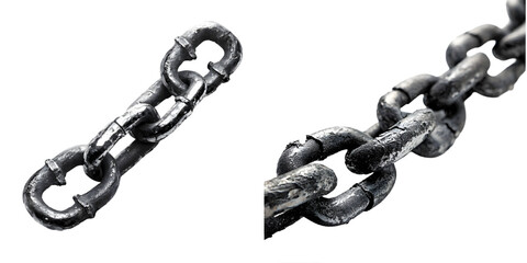 Broken Metal Chain isolated on transparent background