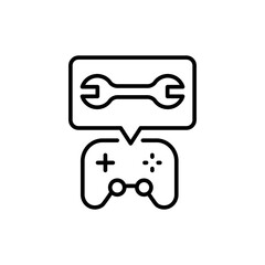 Game Setting outline icons, minimalist vector illustration ,simple transparent graphic element .Isolated on white background