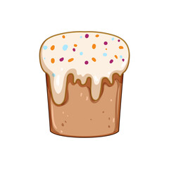 baking easter cupcake cartoon vector illustration