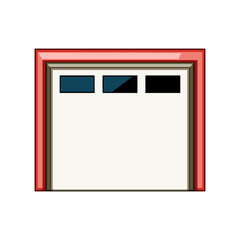 maintenance garage door cartoon vector illustration