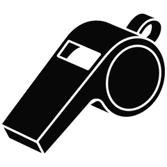 metal whistle isolated on white