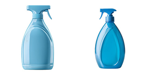 Compact blue detergent bottle with flip top cap isolated on transparent background