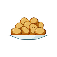 dessert greek loukoumades cartoon vector illustration