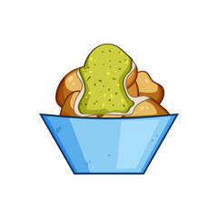 fried greek loukoumades cartoon vector illustration