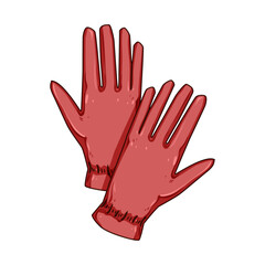 durable leather gloves cartoon vector illustration