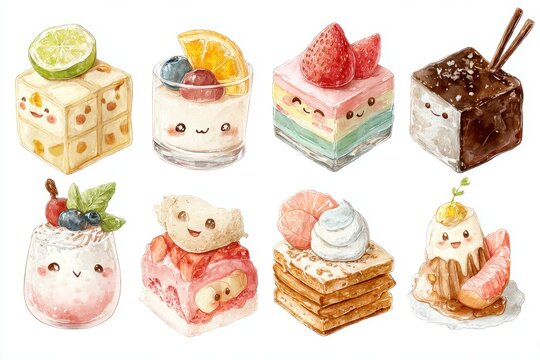 Cute Desserts: Watercolor Cakes & Treats