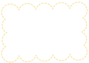 黄色いモコモコした四角いシンプルなフレーム