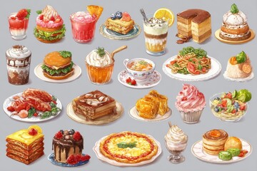 Delicious Food & Drink Illustrations