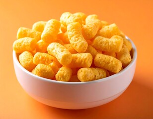Cheesy snack in bowl