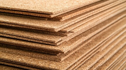 Stacked cork sheets building material