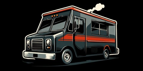 Vintage Food Truck Illustration