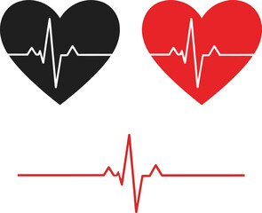 The heartbeat cardiogram illustrates the rhythm of life with a vector symbol of a healthy heart's pulse