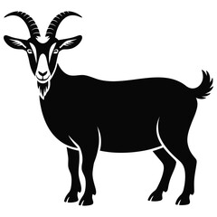 vector silhouette of a goat