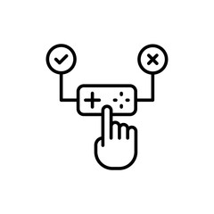 Game Testing outline icons, minimalist vector illustration ,simple transparent graphic element .Isolated on white background