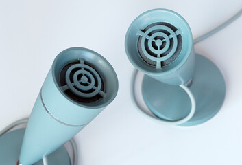Vintage desk microphones for podcast and promotion