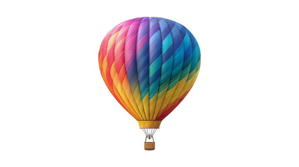 Fototapeta premium Colorful Hot Air Balloon Rising Against Black Sky Adventure Travel