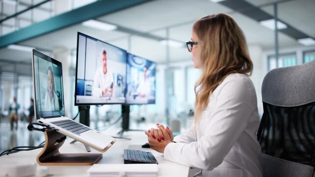 Virtual Health Conference With Woman Doctor Psychologist