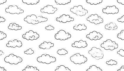 Fototapeta premium Simple cloud pattern on white