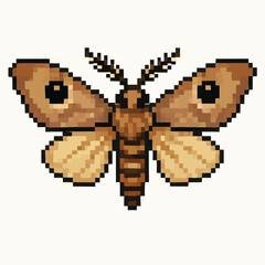 Fototapeta premium Pixelated moth illustration with detailed wings and body, ideal for nature and design projects