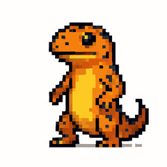 Obraz premium Pixelated orange salamander character, perfect for gaming, retro designs, and creative projects