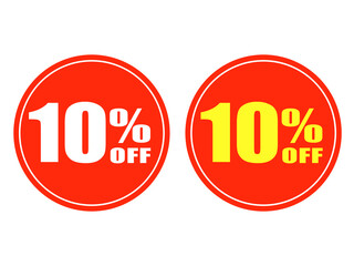 10%OFFシールの赤いタグver