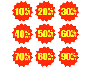 割引シールの赤いギザギザ爆発タグver