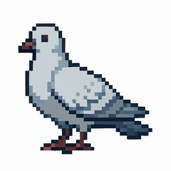Fototapeta premium Pixelated pigeon in side profile, perfect for modern design projects, unique digital art